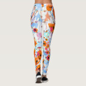 Geborstelde papavers: Abstracte bloemtextuur Leggings (Achterkant)