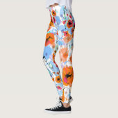 Geborstelde papavers: Abstracte bloemtextuur Leggings (Links)