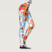 Geborstelde papavers: Abstracte bloemtextuur Leggings (Rechts)