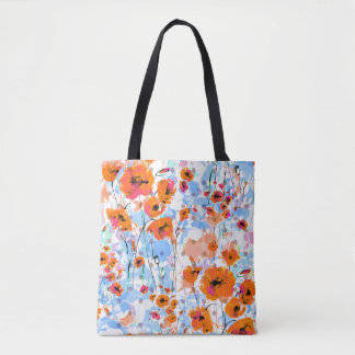 Geborstelde papavers: Abstracte bloemtextuur Tote Bag
