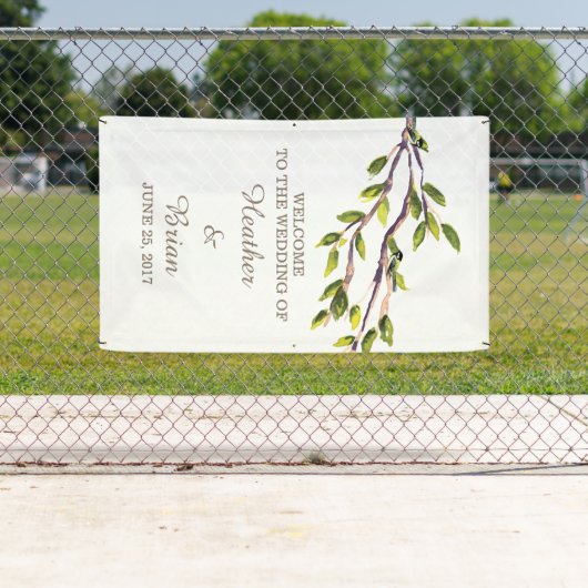 Geborstelde takken Bruiloft Banner (Insitu)