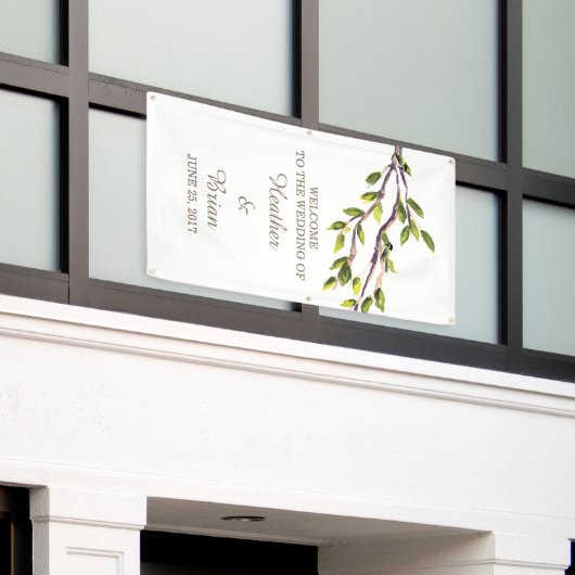 Geborstelde takken Bruiloft Banner (Buitenkant Gebouw)