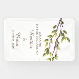 Geborstelde takken Bruiloft Banner