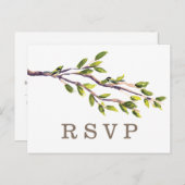 Geborstelde takken Bruiloft RSVP Briefkaart (Voorkant / Achterkant)