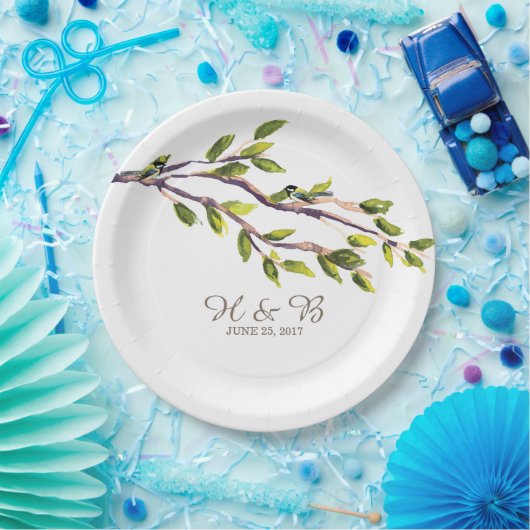 Geborstelde takken Trouwpapier Borden Papieren Bordje (Feest)