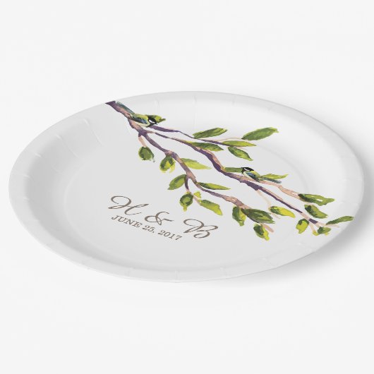 Geborstelde takken Trouwpapier Borden Papieren Bordje (Gekanteld)