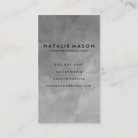 Geborstelde verf | Monogram | WATERVERF Visitekaartje (Achterkant)