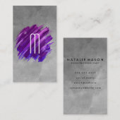 Geborstelde verf | Monogram | WATERVERF Visitekaartje (Voorkant / Achterkant)