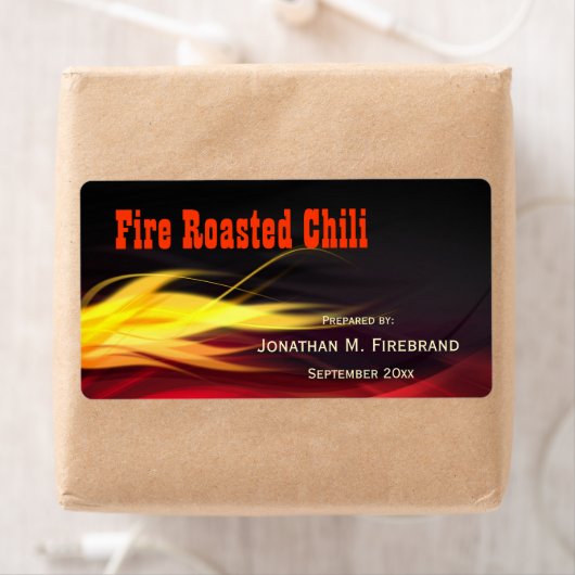 Geborstelde vlammen Chili of Shop Label (Insitu)