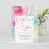 geborstelde Waterverf holografische glitter mitswa Kaart (Staand voorkant)