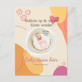 Gebortekaartje voor de kleine wonder uitnodiging briefkaart
