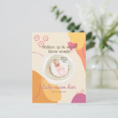 Gebortekaartje voor de kleine wonder uitnodiging briefkaart (Staand voorkant)
