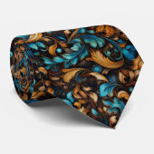 Gebosseerd bruin en goud ontwerp stropdas (Opgerold)