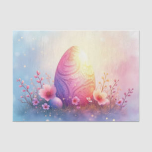 Gebosseerd Easter Egg met Cherry Blossoms Decoupag Tissuepapier