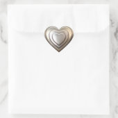 Gebosseerd zilveren hart sticker (Tas)