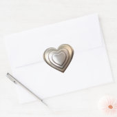 Gebosseerd zilveren hart sticker (Envelop)