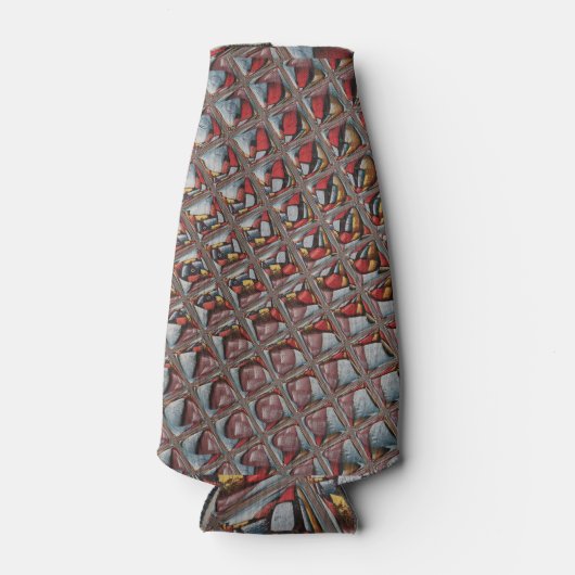 Gebosseerde Ash Grey Maroon Checkered: een moderne Flesjeskoeler (Voorkant)