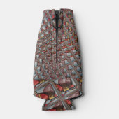 Gebosseerde Ash Grey Maroon Checkered: een moderne Flesjeskoeler (Achterkant)