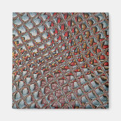 Gebosseerde Ash Grey Maroon Checkered: een moderne Magneet (Voorkant)