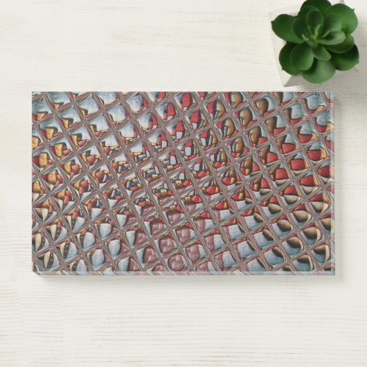 Gebosseerde Ash Grey Maroon Checkered: een moderne Post-it® Notes (Kantoor)