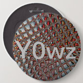 Gebosseerde Ash Grey Maroon Checkered: een moderne Ronde Button 6,0 Cm (Voorkant /achterkant)