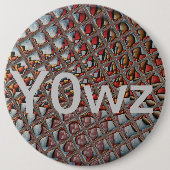 Gebosseerde Ash Grey Maroon Checkered: een moderne Ronde Button 6,0 Cm (Voorkant)