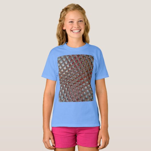 Gebosseerde Ash Grey Maroon Checkered: een moderne T-shirt (Voorkant volledig)