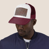 Gebosseerde Ash Grey Maroon Checkered: een moderne Trucker Pet (In situ)