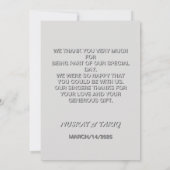 Gebosseerde bloemige textuur Dank u bruiloft Kaart (Achterkant)