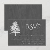 Gebosseerde boom grijs hout rustieke bruiloft RSVP (Voorkant / Achterkant)