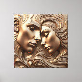 Gebosseerde gesmolten bronzen geliefden in romanti canvas afdruk (Voorkant)
