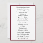 Gebosseerde Kant Diep Rood Bijbel Geschrift Trouwe Kaart (Achterkant)