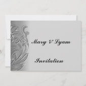 Gebosseerde klassieke bruiloft uitnodiging (Achterkant)