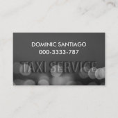 Gebosseerde Taxi Service City Lights Bokeh Visitekaartje (Voorkant)