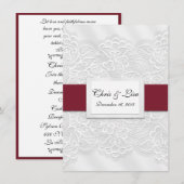 Gebosseerde veter diep rode Bijbel Schrift bruilof Kaart (Voorkant / Achterkant)