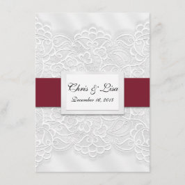 Gebosseerde veter diep rode Bijbel Schrift bruilof Kaart