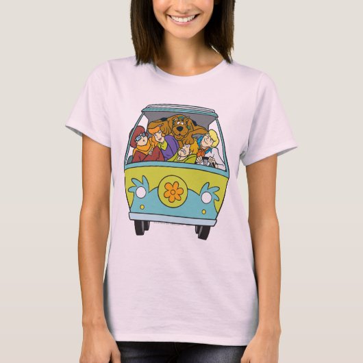 Gebost in de Mystery Machine T-shirt (Voorkant)