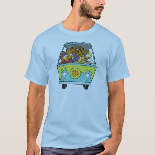 Gebost in de Mystery Machine T-shirt (Voorkant)