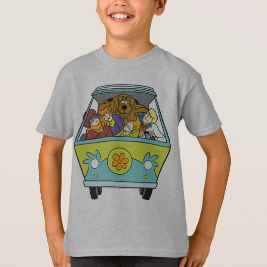 Gebost in de Mystery Machine T-shirt (Voorkant)