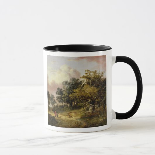 Gebost landschap met vrouw en kind omlaag mok (Rechts)