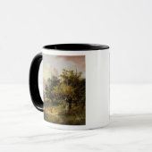 Gebost landschap met vrouw en kind omlaag mok (Voorkant links)