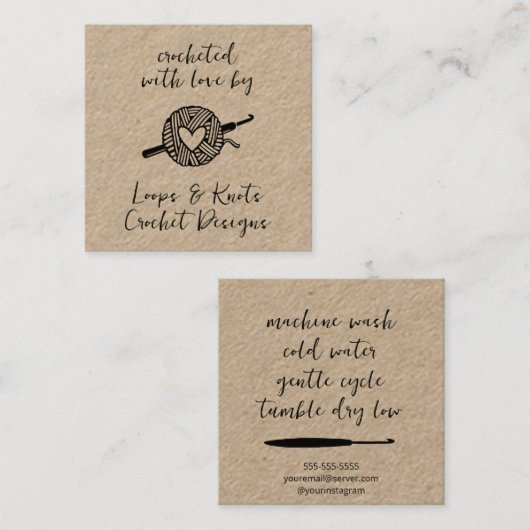 Gebost met liefde vierkante visitekaartje (Voorkant / Achterkant)