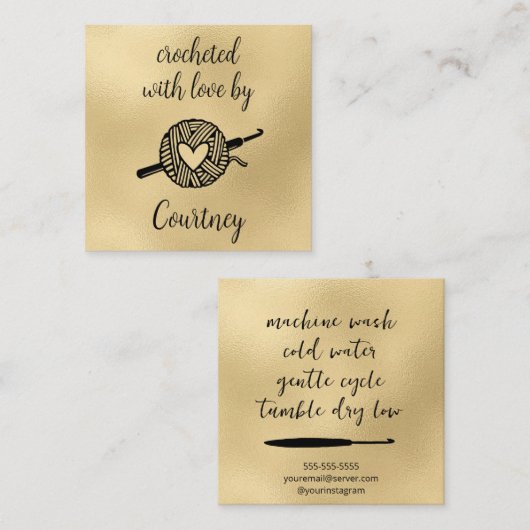 Gebost met liefde vierkante visitekaartje (Voorkant / Achterkant)