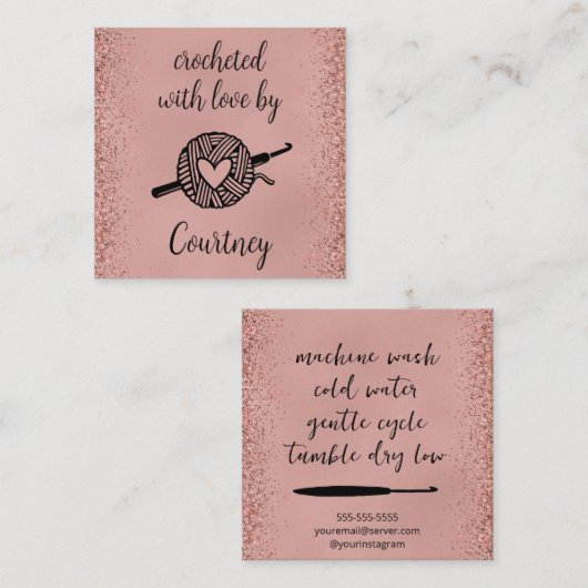 Gebost met liefde vierkante visitekaartje (Voorkant / Achterkant)