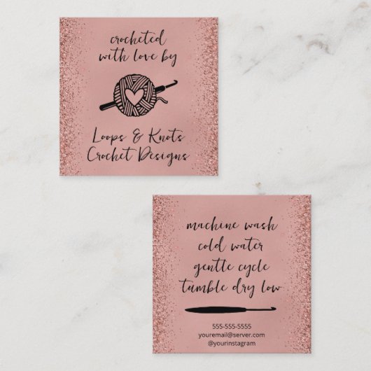 Gebost met liefdesplein vierkante visitekaartje (Voorkant / Achterkant)