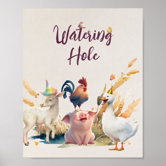 Geboste eenhoevige landbouwhuisdieren, op zaterdag poster (Voorkant)