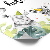 Geboste eenhoevige wilde dieren poster (Hoek)