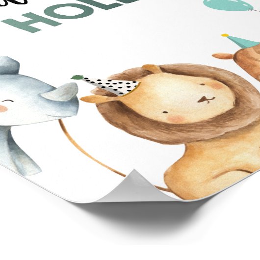 Geboste eenhoevige wilde dieren poster (Hoek)