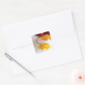 Geboste eieren ontbijt vierkante sticker (Envelop)