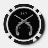 Geboste gistol poker chips (Achterkant)